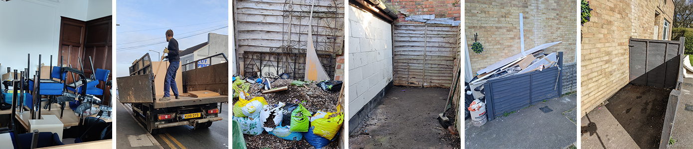 Images of rubbish for clearance with Trading Standards certification